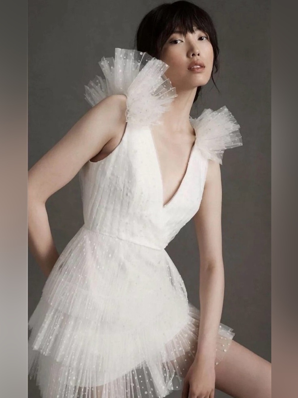 Monique Lhuillier Tulle Mini Dress - Picture 1 of 5